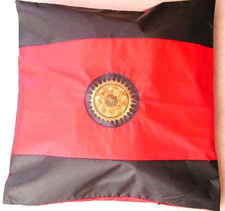 Embrodary red black square cushion cover . A nice piece for living room decoration!