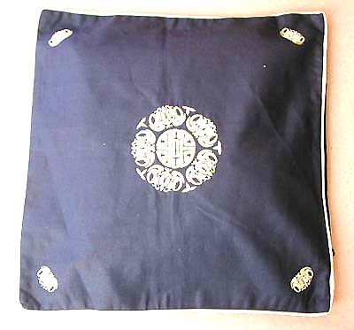 Natural black square cushion cover with white embrodary on center and white pattern decor on four corners, wholesalers driect import form Bali all quality pieces in unique design. 