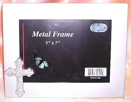 Religious cross pattern design metallic picture frame, consumer product supply online