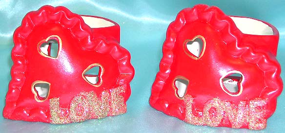 Hot red coloring heart love ceramic oil burner