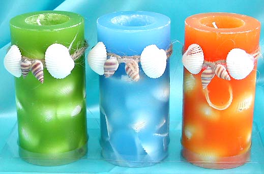  assorted color cylinder shape fashion scented candle set 